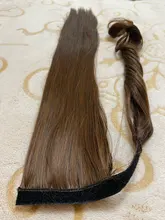 MANWEI-Extensiones de cabello para dama, extensor de pelo sintético de 24, de coleta natural largas y lisas, 60g por pieza, no teñible