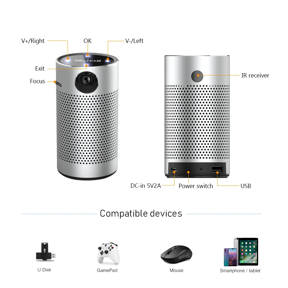 BYINTEK P7 Micro Pocket Portable Smart 