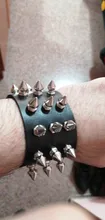 Punk Rock gótico puntiagudo hacen picos remache cono pendientes brazalete de cuero ancho brazalete pulseras brazalete de encanto de moda joyería Unisex