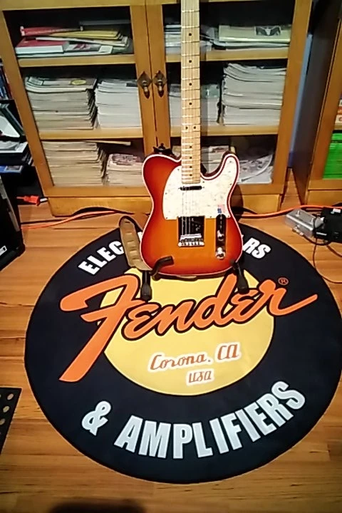 JBTM Tapis Rond pour Guitare Fender Tapis Isolant pour Salle de Musique Chambre /à Coucher d/écorative pour la Maison Son du Tapis imprim/é Tapis de Sol Rock Flanelle,80CM