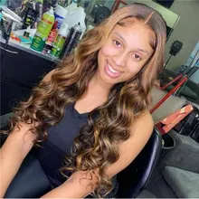 Ali Coco-mechones de pelo brasileño con degradado, extensiones de cabello humano Remy de color resaltado con cierre, P4/30