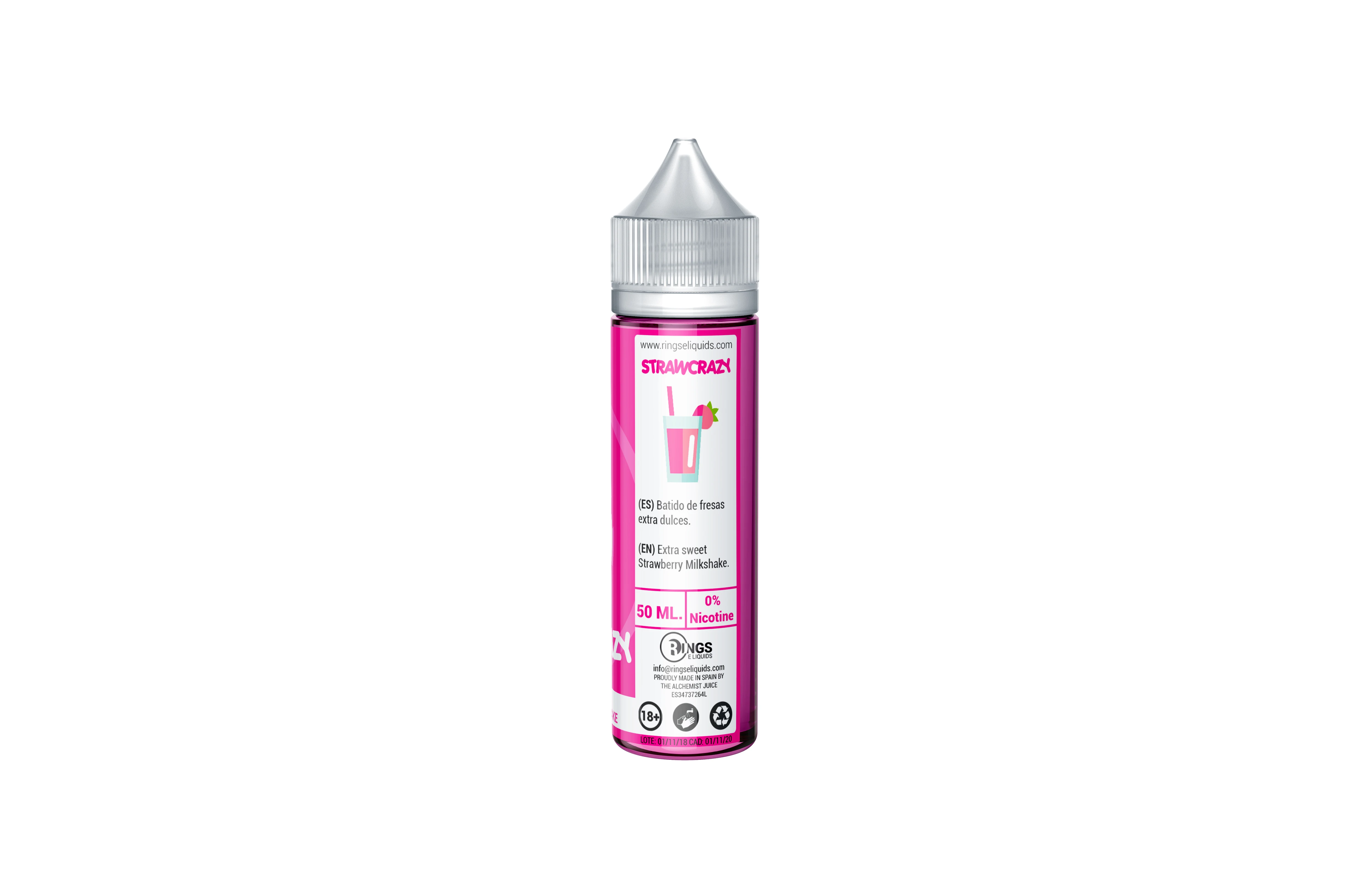 Skup Pierścienie e liquid Strawcrazy 50ml 70VG 30PG Liquido vaper sin nikotyna sabor a Batido de Fresa z golosiną de Fresa