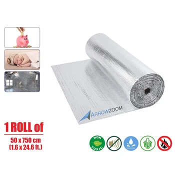 

Arrowzoom 1 Roll 40 sq. ft. Heat Double Bubble Solar Attic Floor Thermal Foil Reflective Insulation (1.6 x 24.6 ft.)