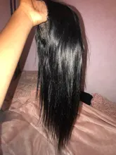 TIANTAI-Peluca de cabello humano liso para mujer, postizo de encaje con cierre de 4x4 28 pulgadas, pelo Remy brasileño con densidad de 150