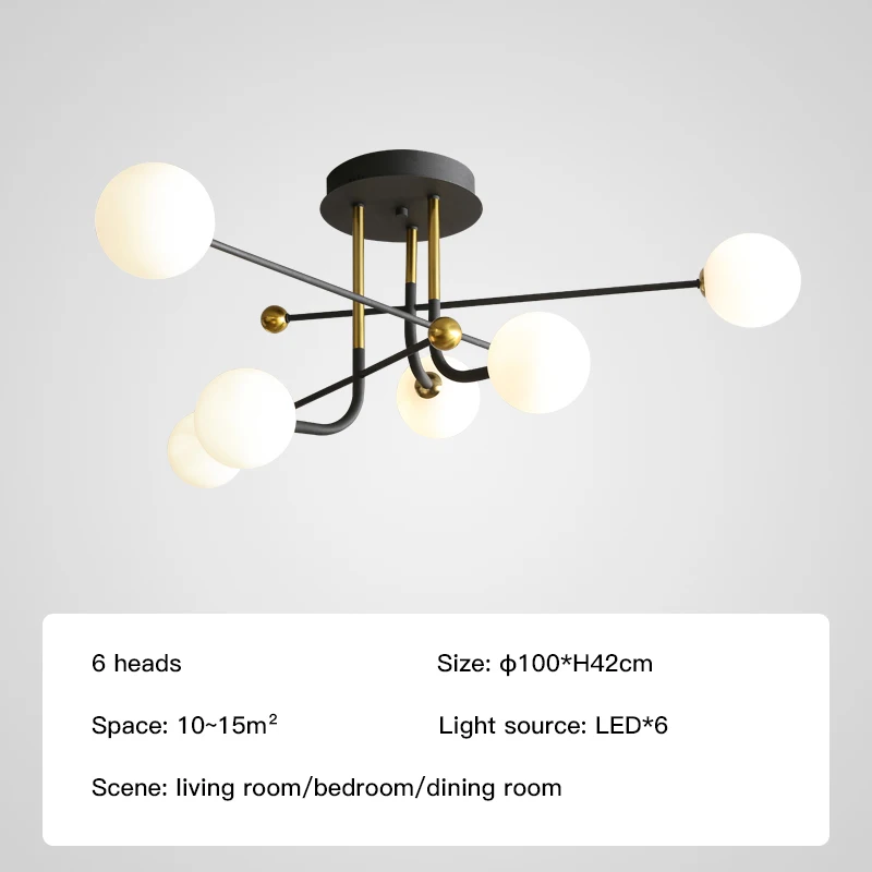 beaded chandelier 2022 Vintage Ceiling Lamp For Bedroom Living Room Children's Apartment Indoor Lighting Fixtures Modern Led Chandelier Glass Bulb bubble chandelier Chandeliers