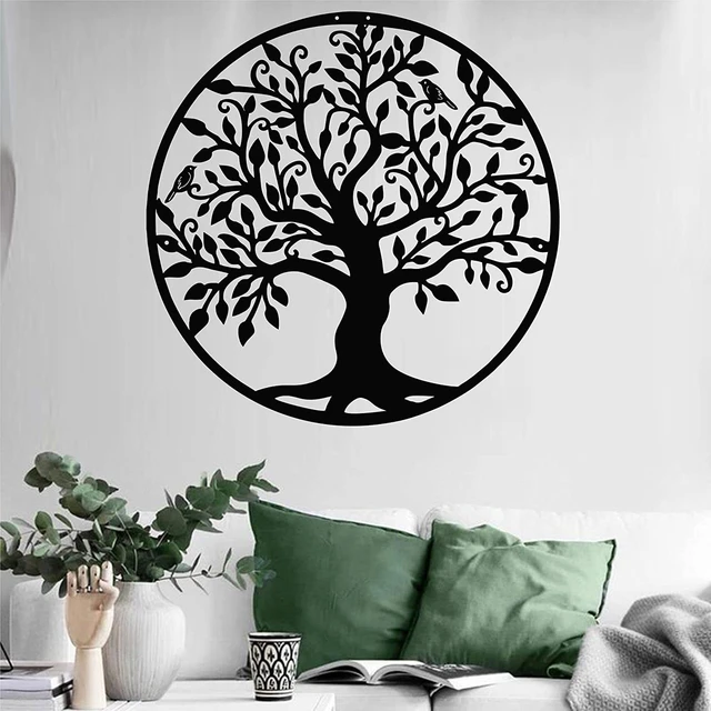 Arbre de vie en métal Décoration murale Silhouette Art pour Cadeau  Intérieur Cadeau Extérieur Jardin Maison