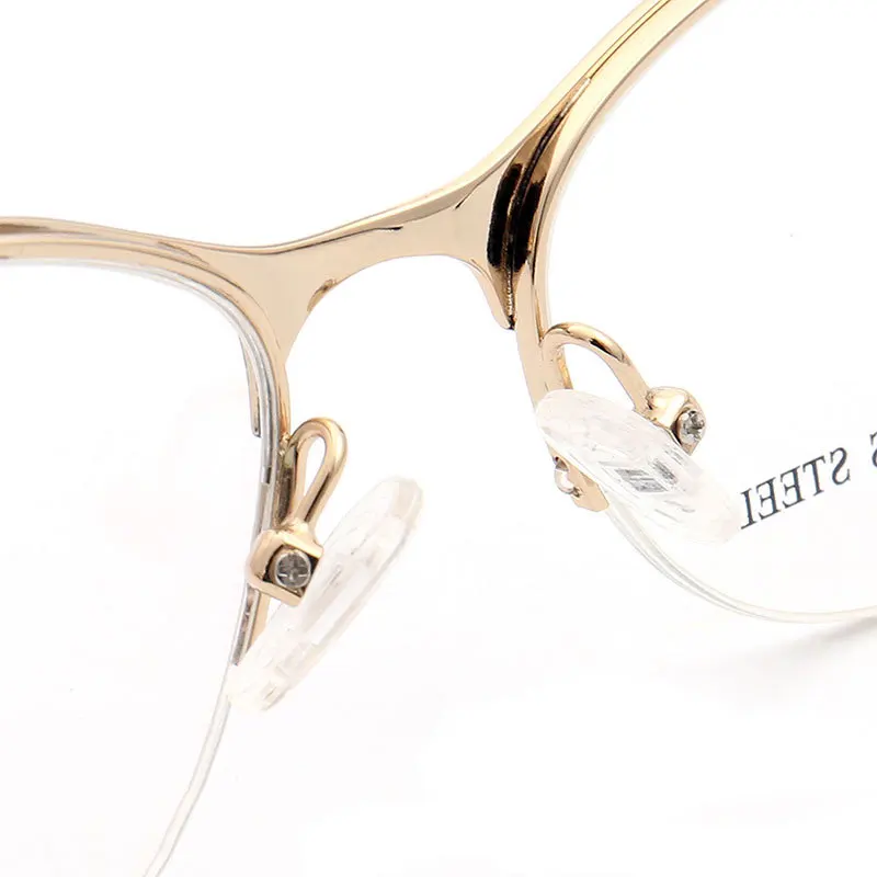 Eyeglasses Frames Eyewear Frames Women Glasses Retro Women Optical Glasses Frame for Women Cat Eye Eyeglass Frame Prescription Metal Spectacles Red Tortoise Half Rim Eyewear
