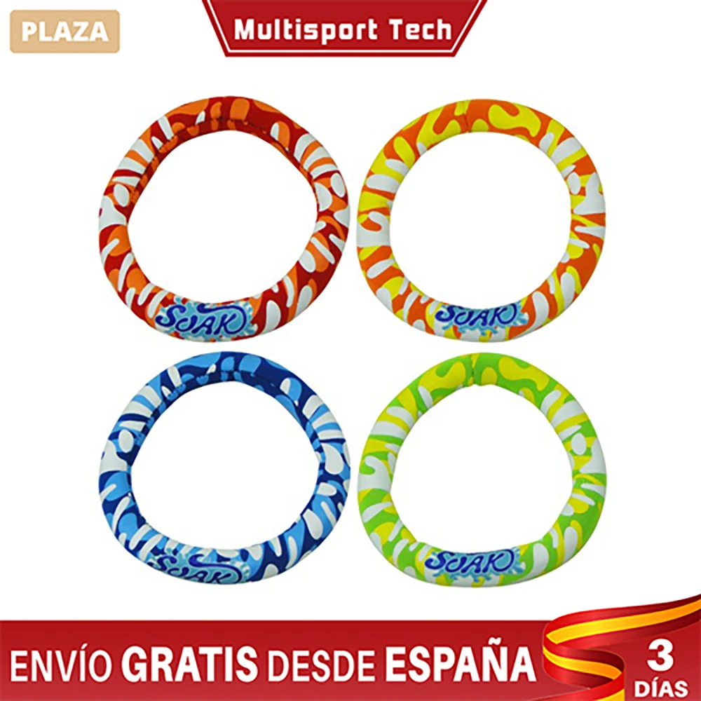 Cannone-Juego De 4 Anillas Sumergibles Para Jugar En La Piscina. Juguete De Natón Y Budirettore, Regalo Per Niños In Verano