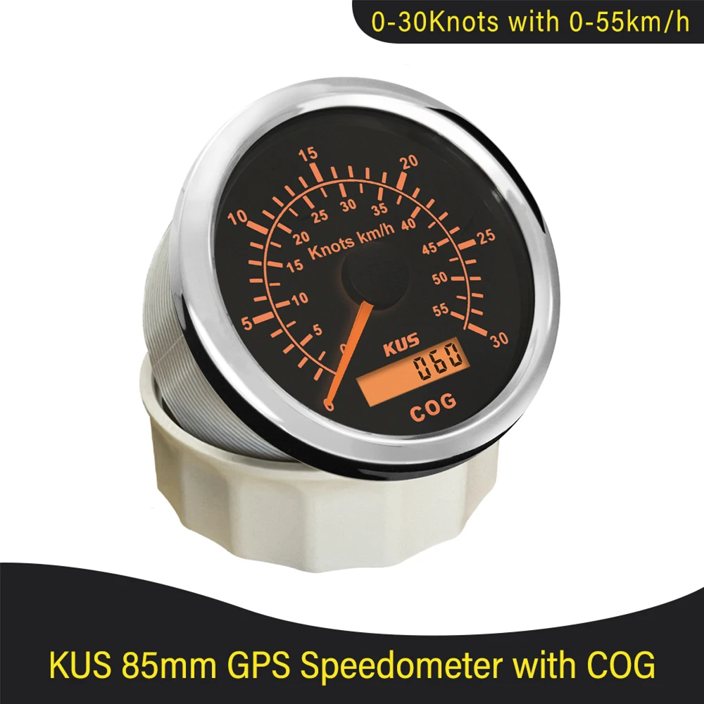 Neue 85mm KUS GPS Tacho 0-30knots Geschwindigkeit Mileometer 0-55 km/h Für  Boot Schiff Yacht Mit Antenne