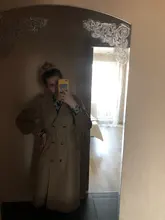 BGTEEVER-gabardina larga de Invierno para mujer, gabardina con cuello vuelto, elegante con doble botonadura y fajas, cortavientos femenino de gran tamaño, 2020