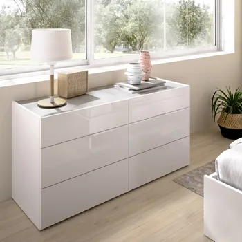 

GIA model 6 drawer KIT in bright white COLOR and cement