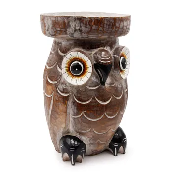 

Souvenir made of wood owl stand floor 30 cm