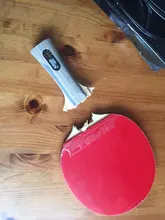 DHS-raqueta de tenis de mesa profesional con Hurricane 8 y goma de arco de estaño FL, Mango para sacudir, palo de Ping Pong con funda, 6002