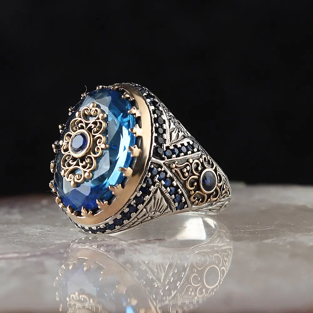 

Mens Ring 925 Sterling Silver Ring GenStone Wedding Man Rings Male Jewelry Rings For Men Rings for Women Men`s Rings Men Jewelry