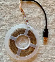 WELPUR-Tira flexible de luces LED de 5V con alimentación por USB, tira de luz LED USB para iluminación de fondo, luz led 2835, de 50CM, 1M, 2M, 3M, 5M, luz nocturna blanco cálido