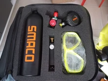 SMACO-Mini tanque de buceo S400, cilindro de buceo con capacidad de 16 minutos, diseño rellenable de 1 litro