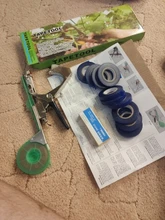 ALLSOME – Máquina para atar plantas de jardín y 10 rollos de cinta, tapenador para jardín con 10 rollos de cinta para pimienta, vegetales, verduras, frutas, plantas florales