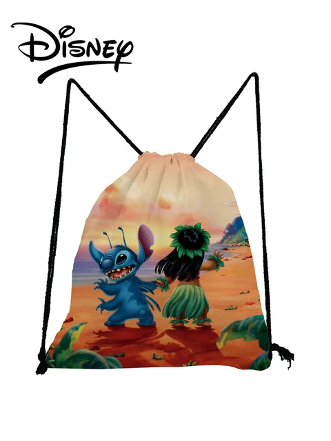 Disney Lilo Stitch Drawstring Bags Cute Cartoon Child Small Backpack Eco Reusable Travel Storage Bag Minimalist Swim Backpack sk1644 Lilo Stitch