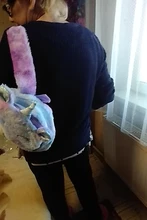 Bonita mochila de dibujos animados para niña, mochilas con unicornio de felpa, de piel, escolar, regalo para niños, bolsa de libro