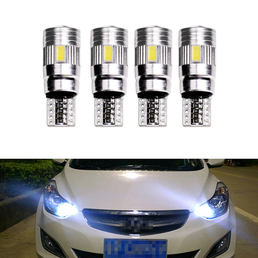 Белый свет/зеленый свет автомобиля T10-5630-6smd с объективом декодирование ширина лампы чтения света ходовые огни-4