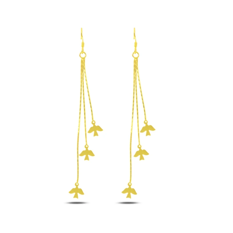 

Armagano Dangle With Matt Pattern Bird Earrings