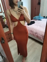BOOFEENAA-Vestidos largos de punto para mujer, vestidos elegantes sexys de fiesta con recortes y espalda descubierta, vestido ceñido C69-BH27 verano 2021