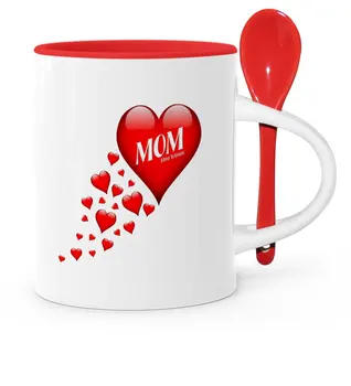 

Personalized Mom Red Spoon Mug Cup-2