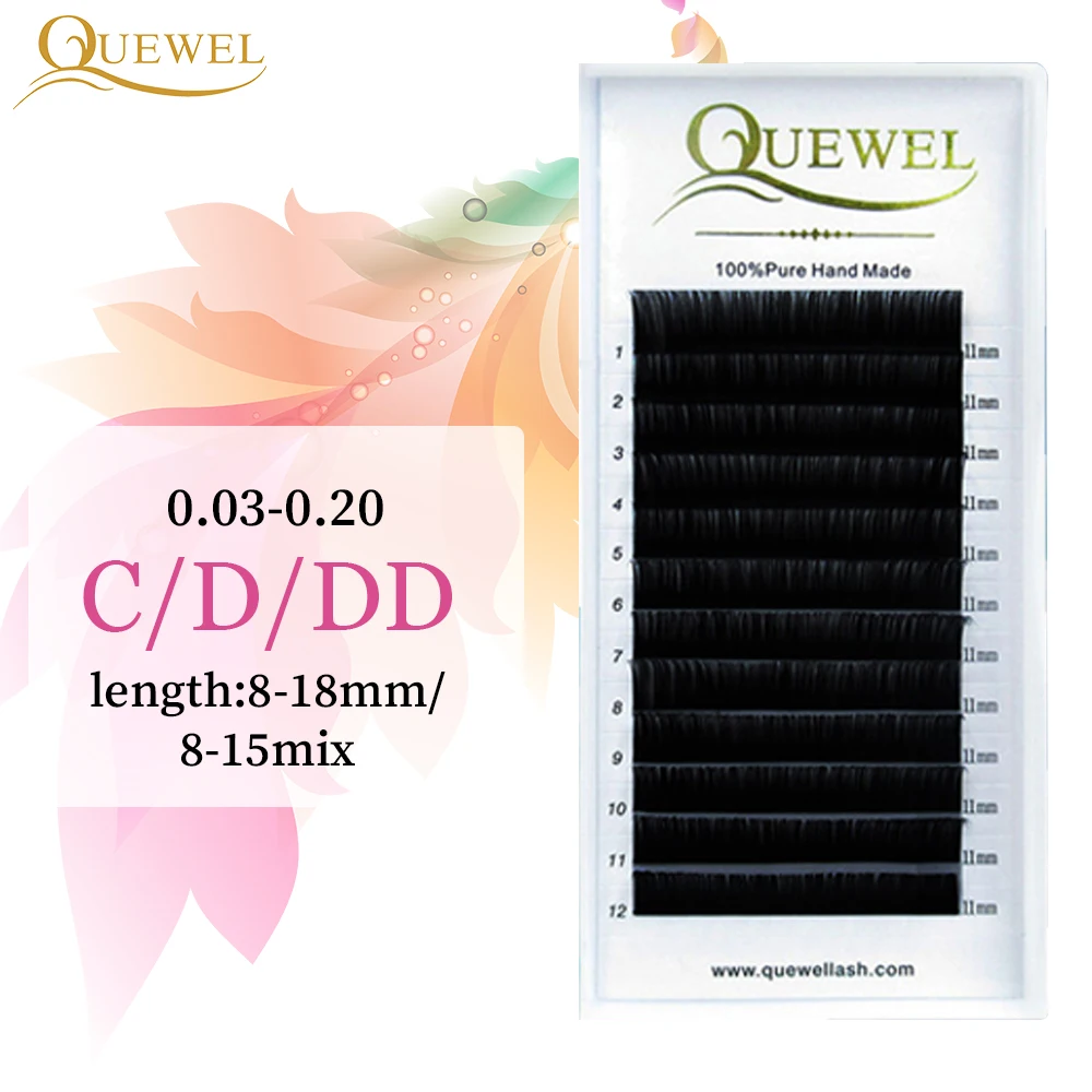 US $2.99 21% OFF|Eyelashes Extension Individual Natural Soft Lash Extension For Professionals Quewel Eye Lashes Russia volume Silk EyeLash|False Eyelashes| | - AliExpress