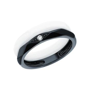 

Silver ring with ceramics and cubic zirconia sunlight sample 925