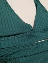 INGAGA Bikinis Sexy cintura alta traje de baño mujeres traje de baño Bikini Push Up de canalé de baño trajes de baño negro Bikini con cuello en V 2021 nuevo