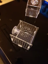 Caja de aislamiento para acuario, recipiente pequeño para freír, acrílico transparente, rejilla doble, suministros para acuario