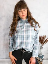 KarSaNy Boyfriend Oversized Shirt Plaid For Women Blouses And Tops Spring Loose Plaid