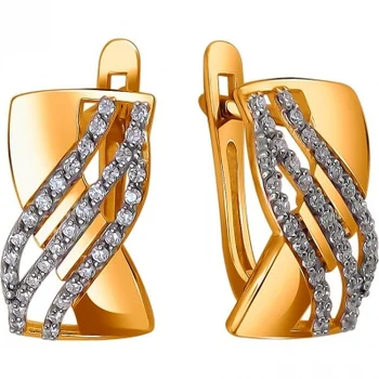 

Esthete earrings with 66 cubic zirconia in red gold