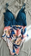 Bañador de una pieza con volantes para mujer, traje de baño Sexy con estampado de hojas, cuello de pico profundo, traje de baño ajustable con Espalda descubierta, ropa de playa de talla grande 2020