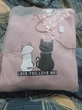 Sudadera con capucha de manga larga para Mujer, ropa de calle con capucha Harajuku, Sudadera con estampado de gato, otoño