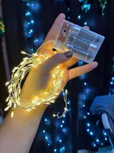 Lights Led-String Battery-Operated Firecracker Fairy Party Copper-Wire Christmas-Window