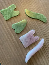 Verde Natural Jade Guasha Desguace de Gua masajeador Sha cara Meridian desguace placa pieza masaje brazo masaje herramienta