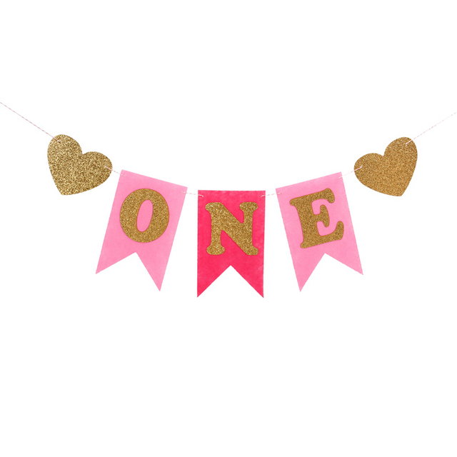 Birthday Disposable Tableware Boy Girl First Birthday Party Birthday Banner One 1 Year 1st Birthday Baby Shower Decoration