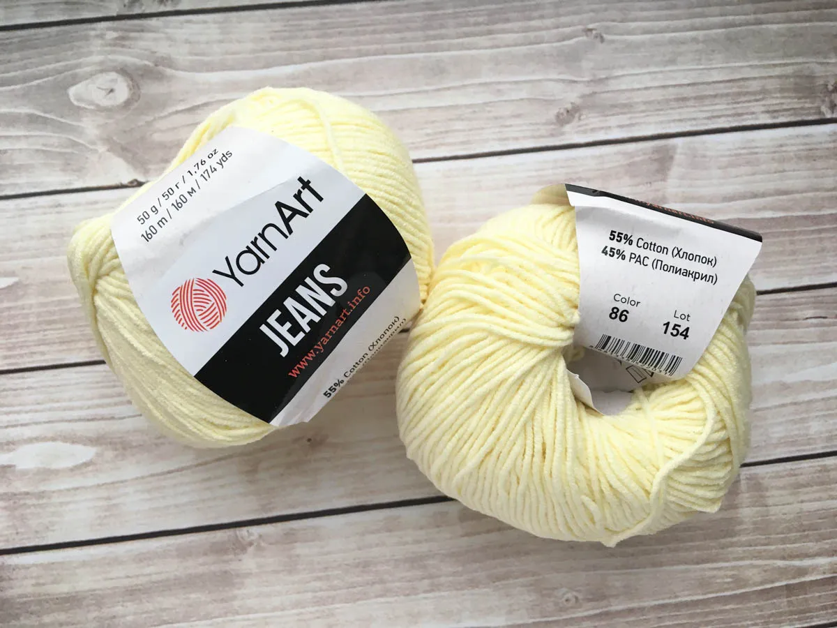 Yarn Art Cotton 45% Acrylic Yarnart Jeans Sport Yarn 1 Skeinball 50 Gr 174  Yds (85)