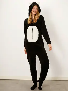 

Witty Hooded Plush Jumpsuit