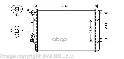 Радиатор Охлаждения Двигателя Ava арт. VW2206