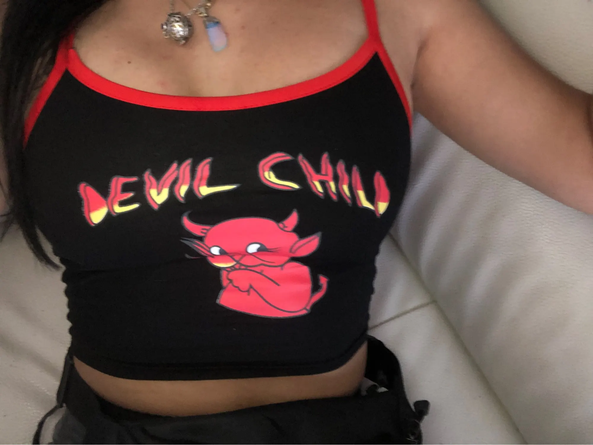 Devil Print Crop Top E-girl Punk photo review