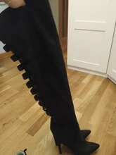 Sexy negro de las mujeres Botas Largas mujeres otoño zapatos de tacones por encima de la rodilla de alta del muslo botas de tacón Mujer verano estiramiento de 10cm