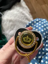 Chupete de bebé de adorno dorado, cadena de Clip sin BPA de silicona, pezón de diamantes de imitación infantil, regalo de ducha de 0 a 18 meses, 6 colores