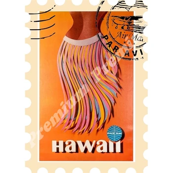 

Hawaii souvenir magnet vintage tourist poster