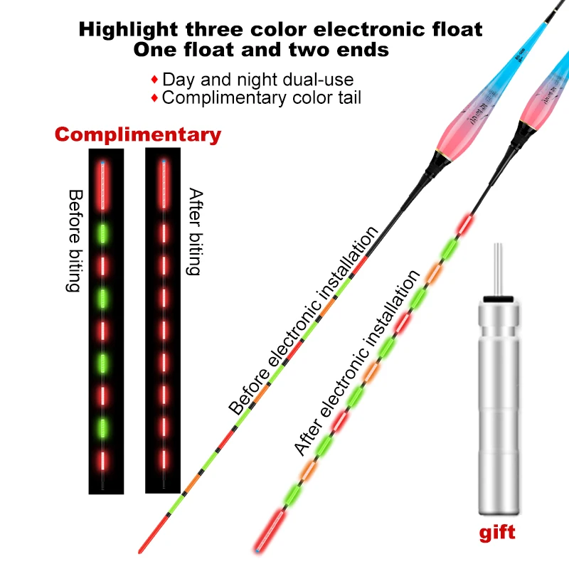 

1Pcs Gravity Sensor Smart Fishing Led Light Float Bite Automatically Remind Glowing Float Electric Fishing Buoy With Batteries