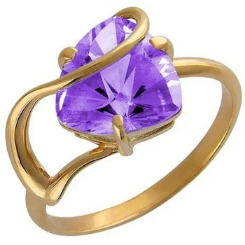 

Esthete ring with 1 amethyst in red gold