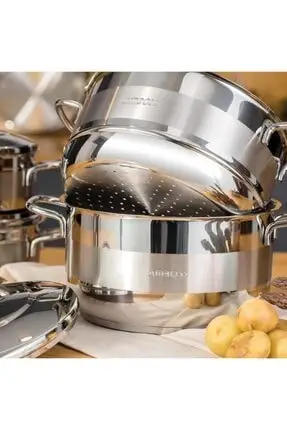 

spaghettis &vegetables steam cookware stainless steel 28cm strainer 3 PCS set