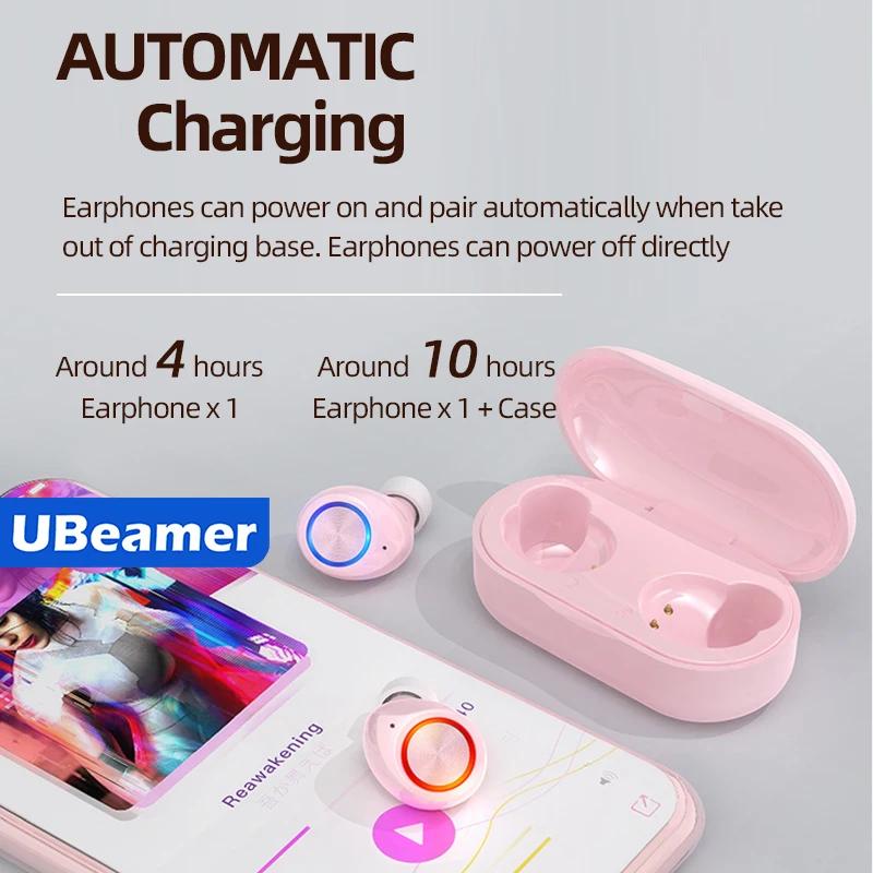 US $87.22 Ubeamer True Wireles Earphones HandsFree Game Headphones InEar Tws Waterproof Earbuds Bluetooth Sport Headset For IosAndroid