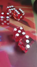 Casino Dice 19mm Numbers Clear Translucent 5pcs of with Razor-Edges And Matching Serial